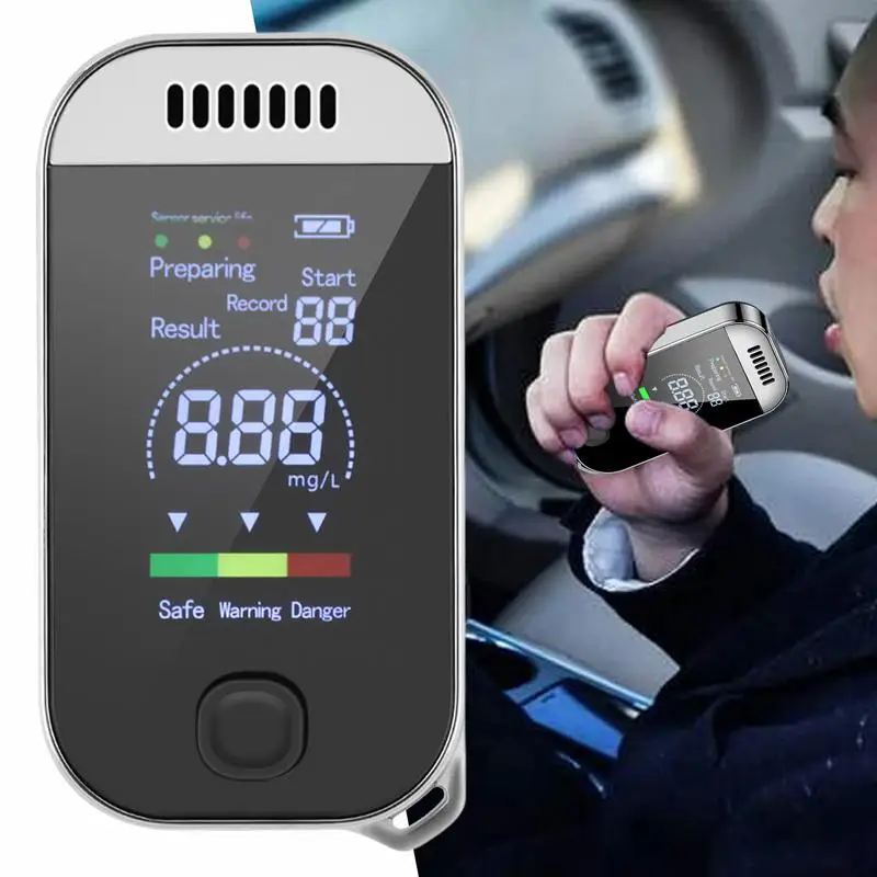 Portable Breathalyzer Alcohol Tester Digital Display Alcohol Breath Tester Alcohol Detection Non-Touch Alcohol Breath Test Tool