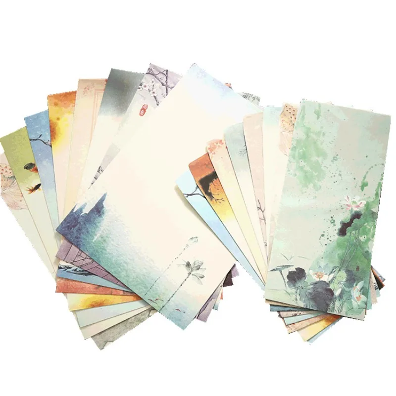 Chinese Style Envelopes Set Letter Pads DIY Postcard Wedding Invitation Card Paper Cover Stationery Office Supplies