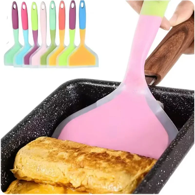 Silicone Kitchen Ware Cooking Utensils Spatula Meat Egg Kitchen Scraper Wide Pizza Cooking Tools Shovel Non-stick Spatula