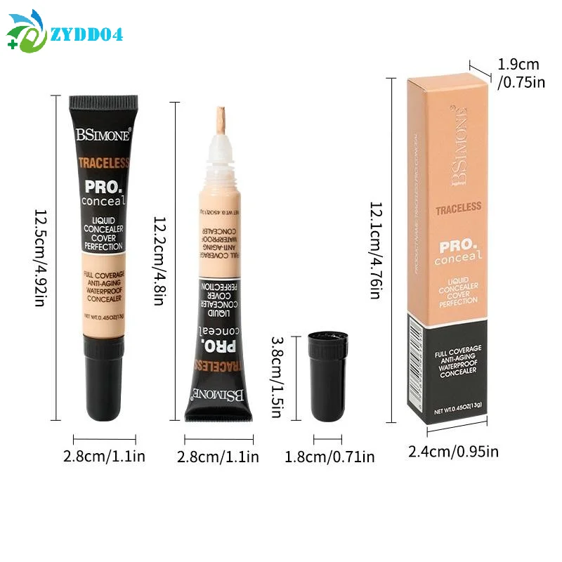 ● 13g professionele concealer flexibele concealer hydraterende vloeibare foundation om donkere kringen en acnevlekken te bedekken