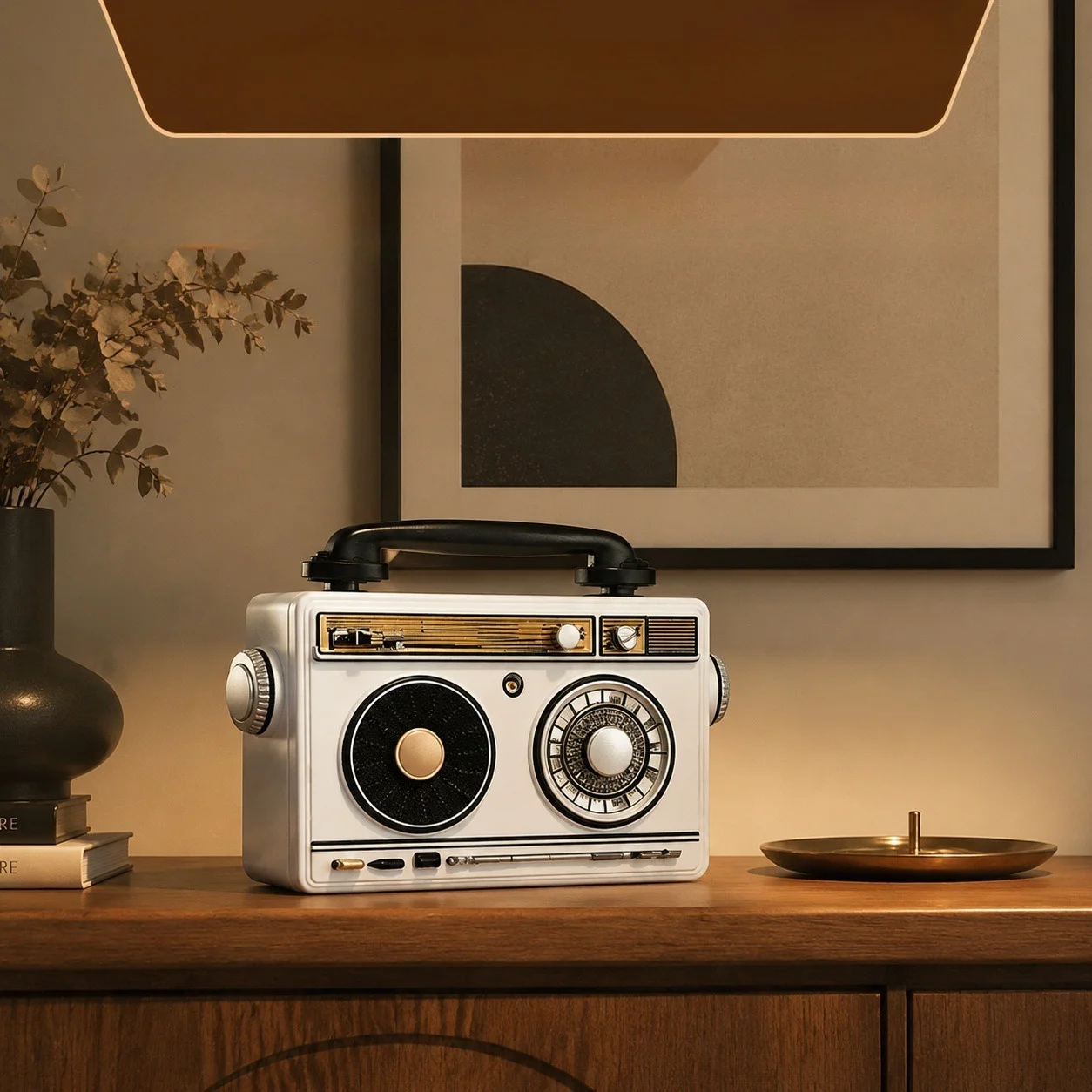 Vintage Radio Resin Figurine Model,Creative Retro Radio Desktop Ornament, Unique Craft Decoration Home Office Shelf Display Gift