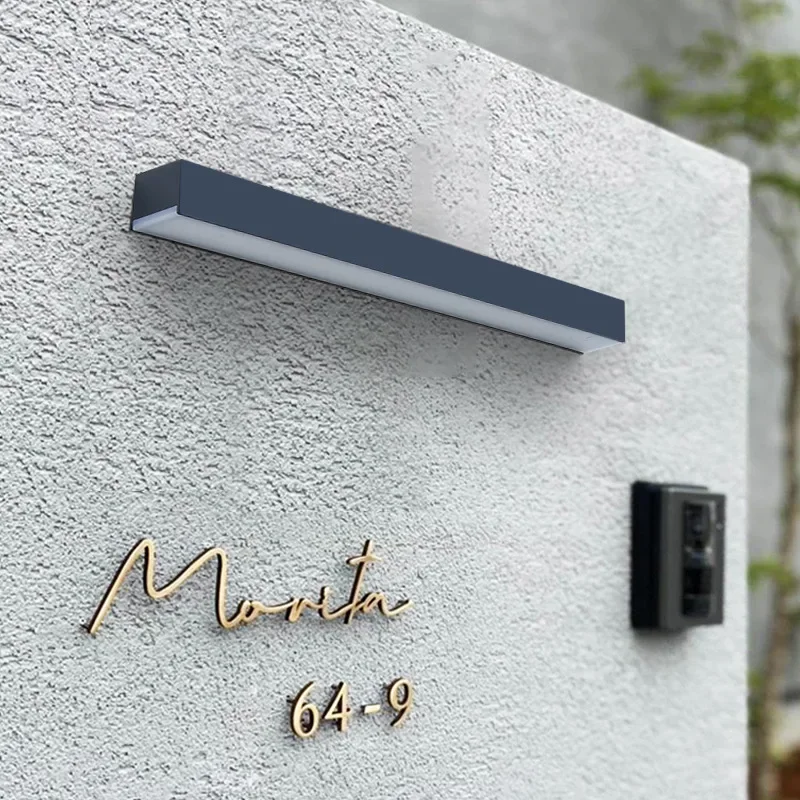 Solar Powered Outdoor Courtyard Lamp Garden Villa Entrance Lighting Non Perforated Magnetic Suction Door Sign Wall Lamp