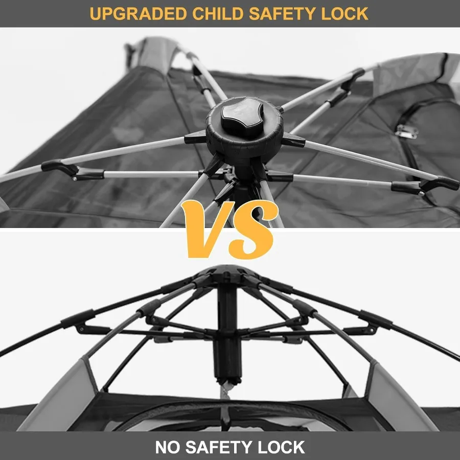 روضة أطفال منبثقة للأطفال مع قفل أمان مظلة روضة أطفال خارجية مع 6 أوتاد أرضية و6 حصص رمل للحماية من الأشعة فوق البنفسجية B #6