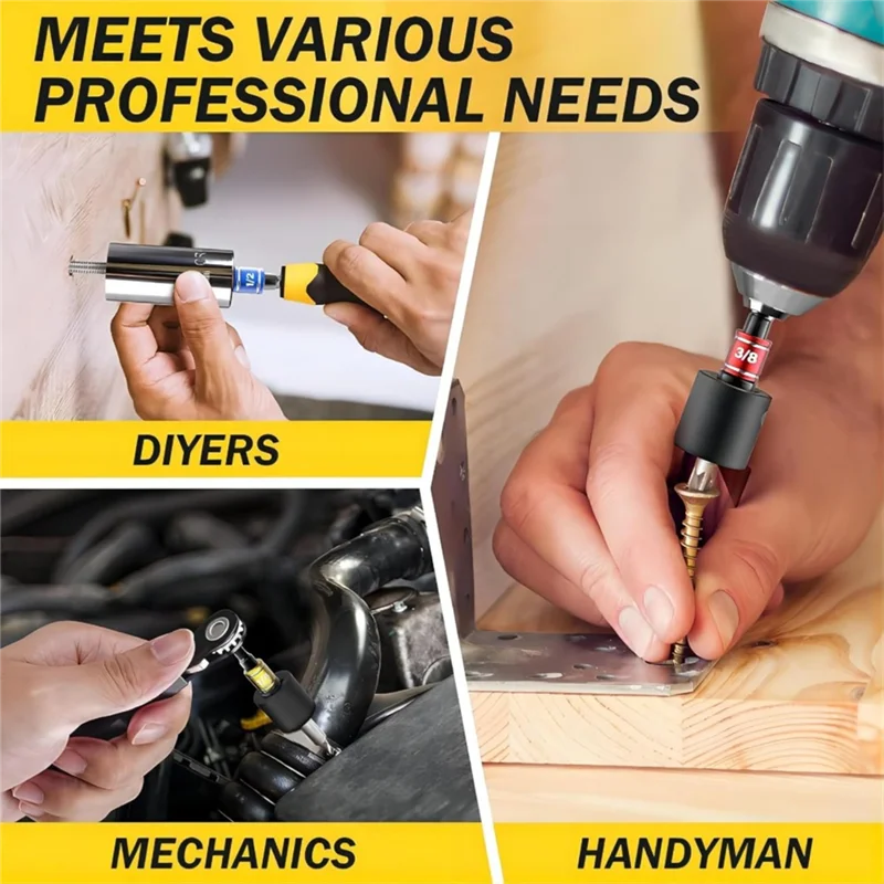 ABDJ-Hex Shank 105 °   Set Ekstensi Mata Bor Fleksibel 31PCS Adaptor Soket Putar Obeng Sudut Kanan