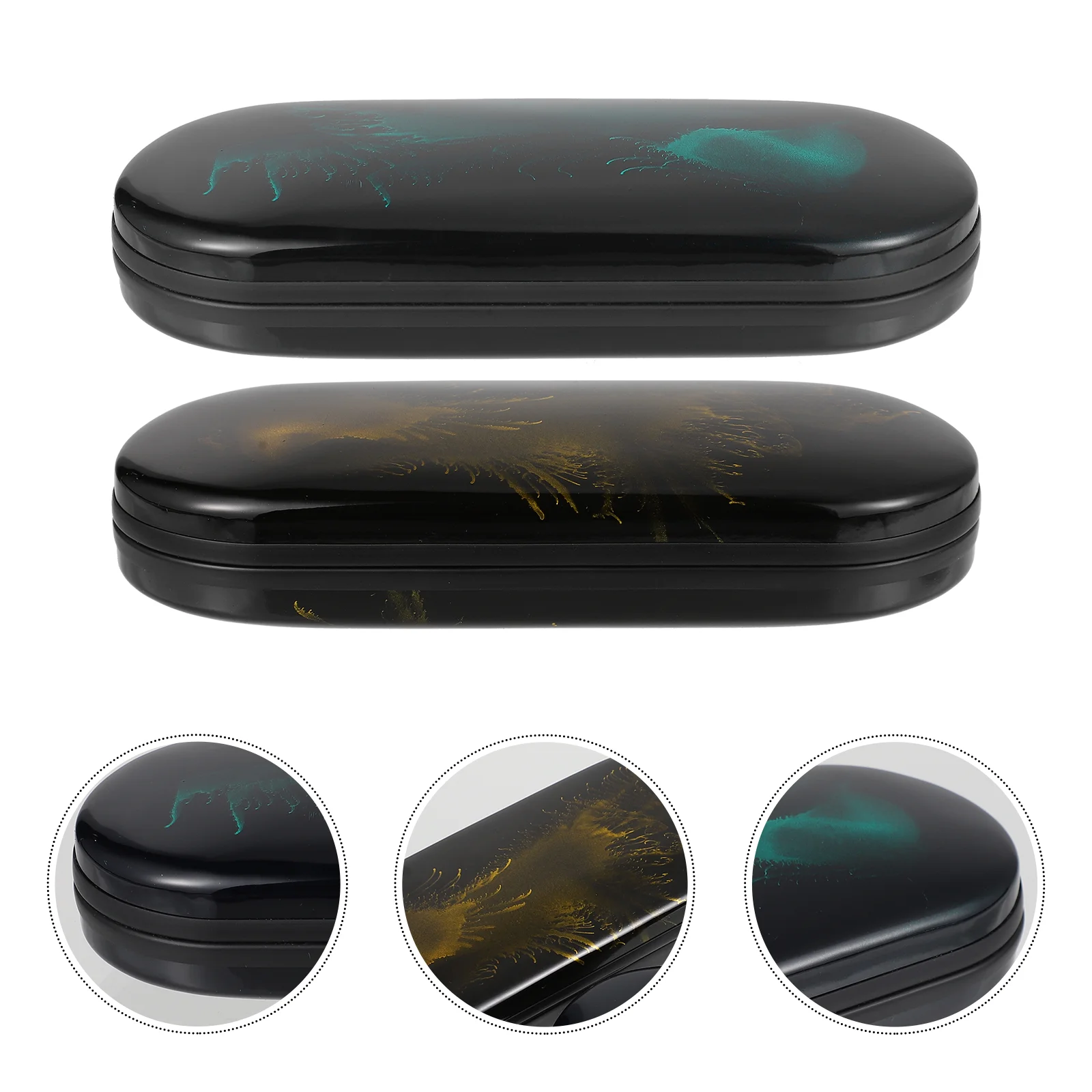 2 Pcs Glasses Nearsighted Travel Man Eyeglasses Storage Case Hard Sunglasses Internal Pvc Flocking Shell Practical