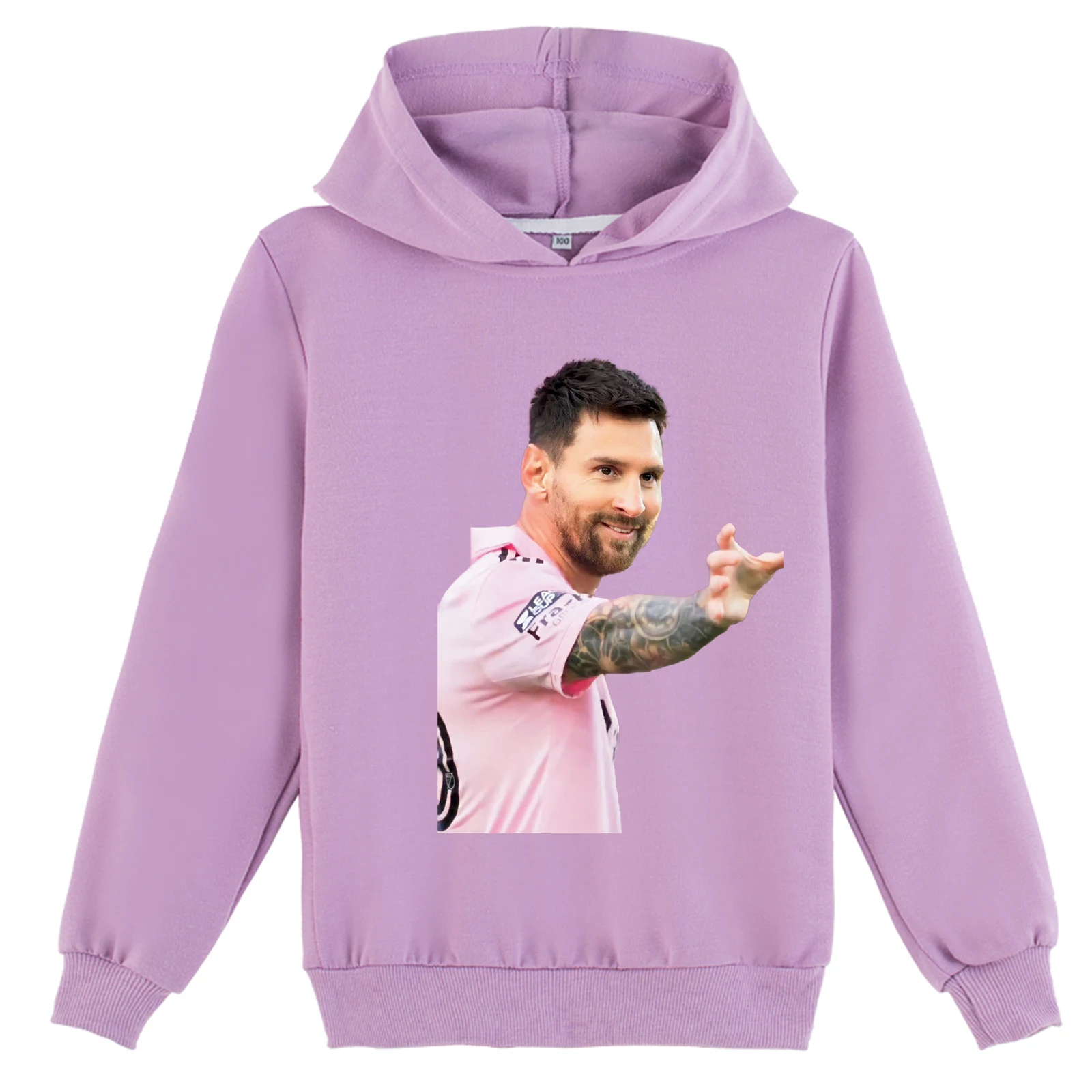 الصغار طفل البلوز البلوز مقنعين M-messi بلوزات فضفاضة، الخريف الجدة طويلة الأكمام هوديس في 2-14 سنة