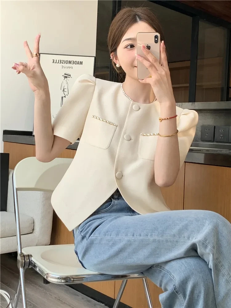 Fragrant Short Coat Women's 2023 Summer New Jacket Outerwear Casaco Feminino