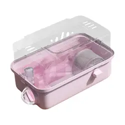 Clear Transparent Hamster Cage Breathable 2 Tier Hamster Habitat House for Bunny Gerbils Hedgehog Mice Small Animals Supplies