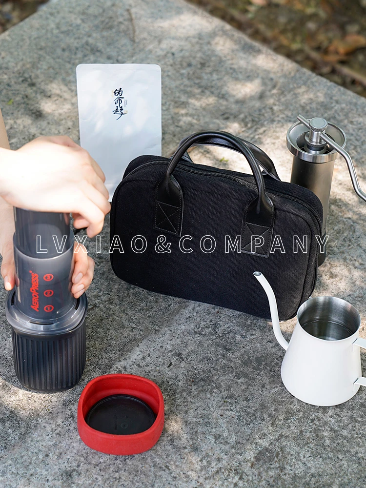 watchegt All-in-one Travel Manual Grinder Storge Bag Portable Coffee Manual Grinder Bag for TIMEMORE/M47/etz/C40/1Zpresso