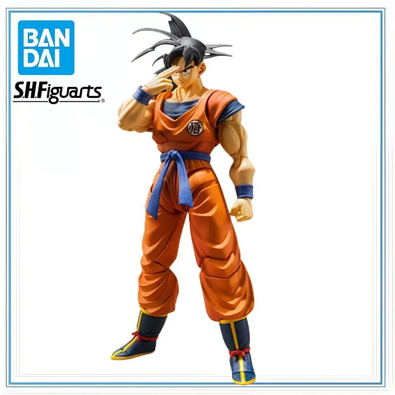 

BANDAI натуральный Dragon Ball Z Son Goku S.H.Figuarts A Saiyan, коллекция моделей с изображением Земли, персонаж мультфильма, подарки, игрушки