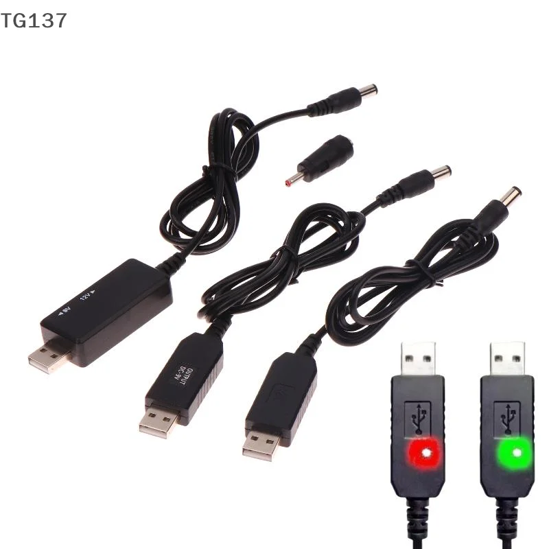 1 Set DC 5V To 12V WiFi To Powerbank Cable Connector USB Cable Boost Converter Step-up Cord For Wifi Router Modem Fan 5.5*2.1mm