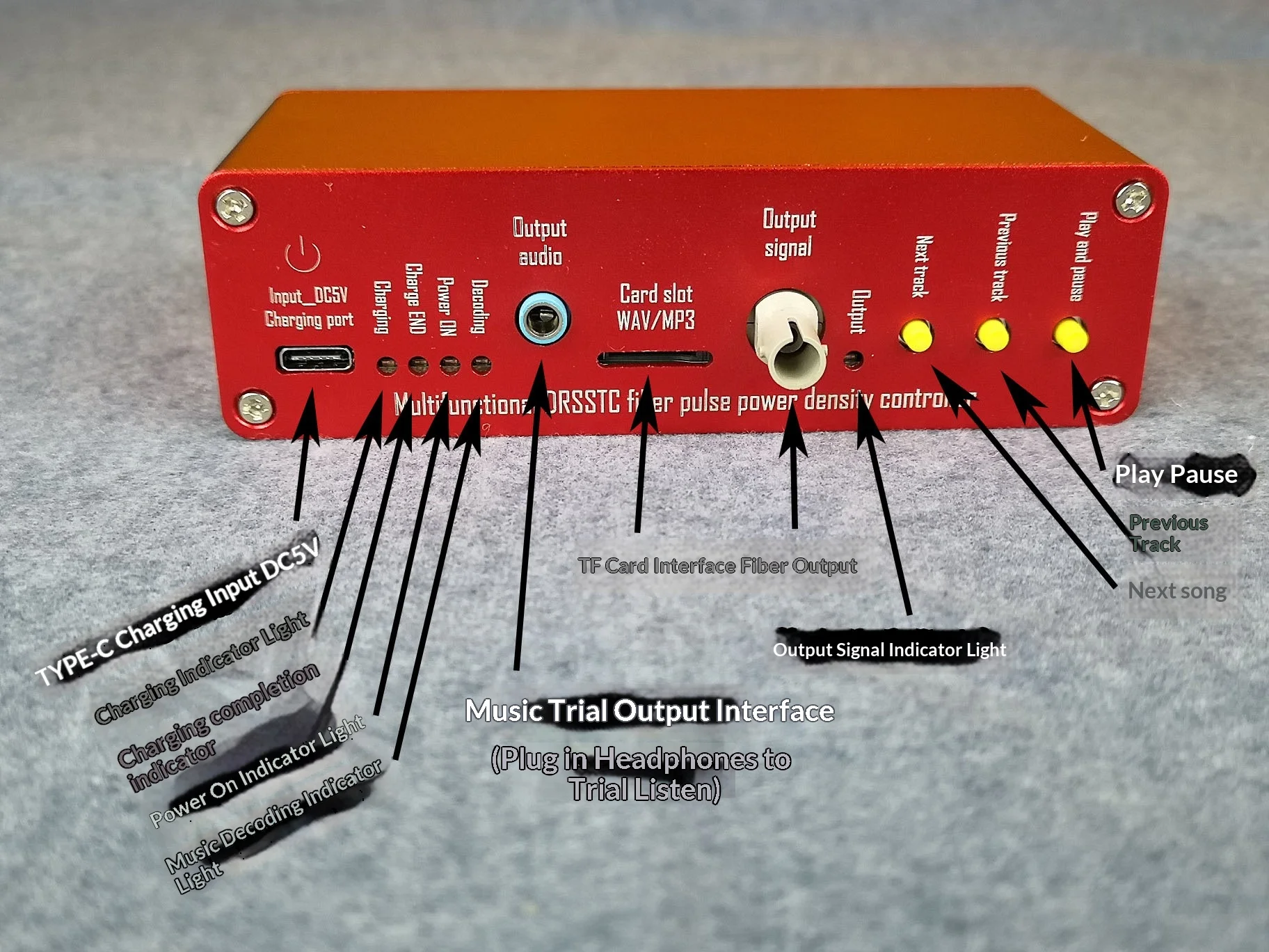 Gloit  Coil Arc Extinguishing DRSSTC Dedicated Optical Fiber Gear Controller Multifunctional Finished Music Control Box 1