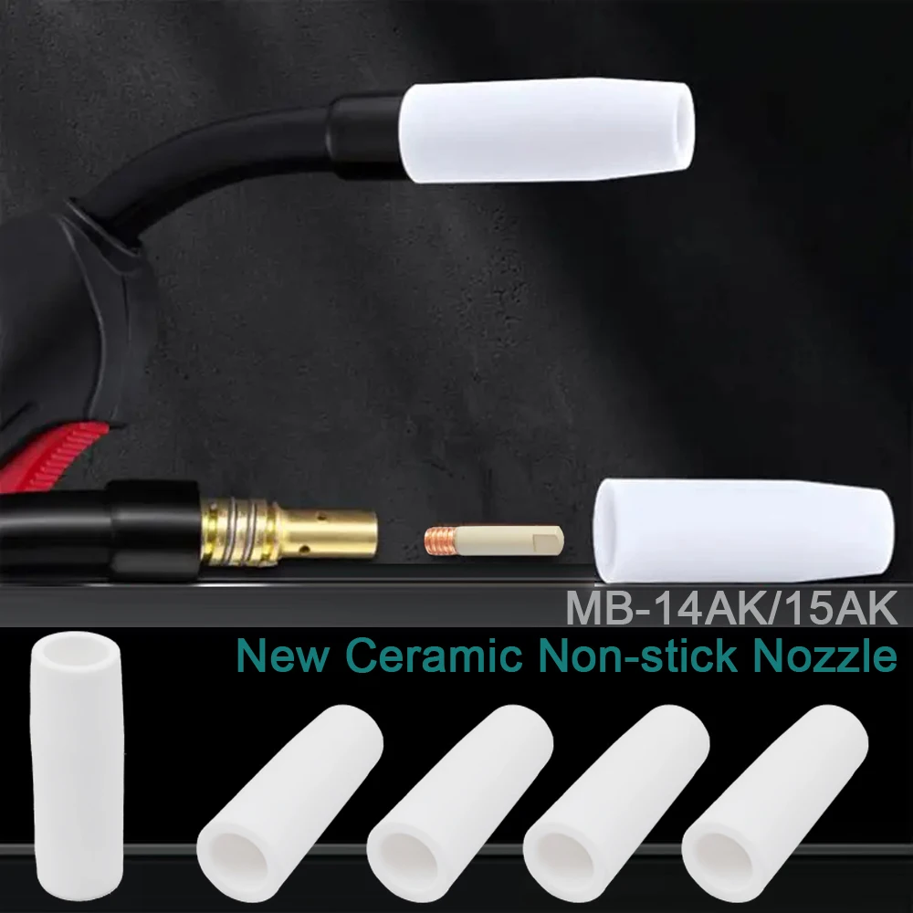 New Ceramic Nozzle Coating Protection Contact Tip 0.8/1.0/1.2MM Non-stick Welding Slag European Protective Sleeve For 15AK/14AK