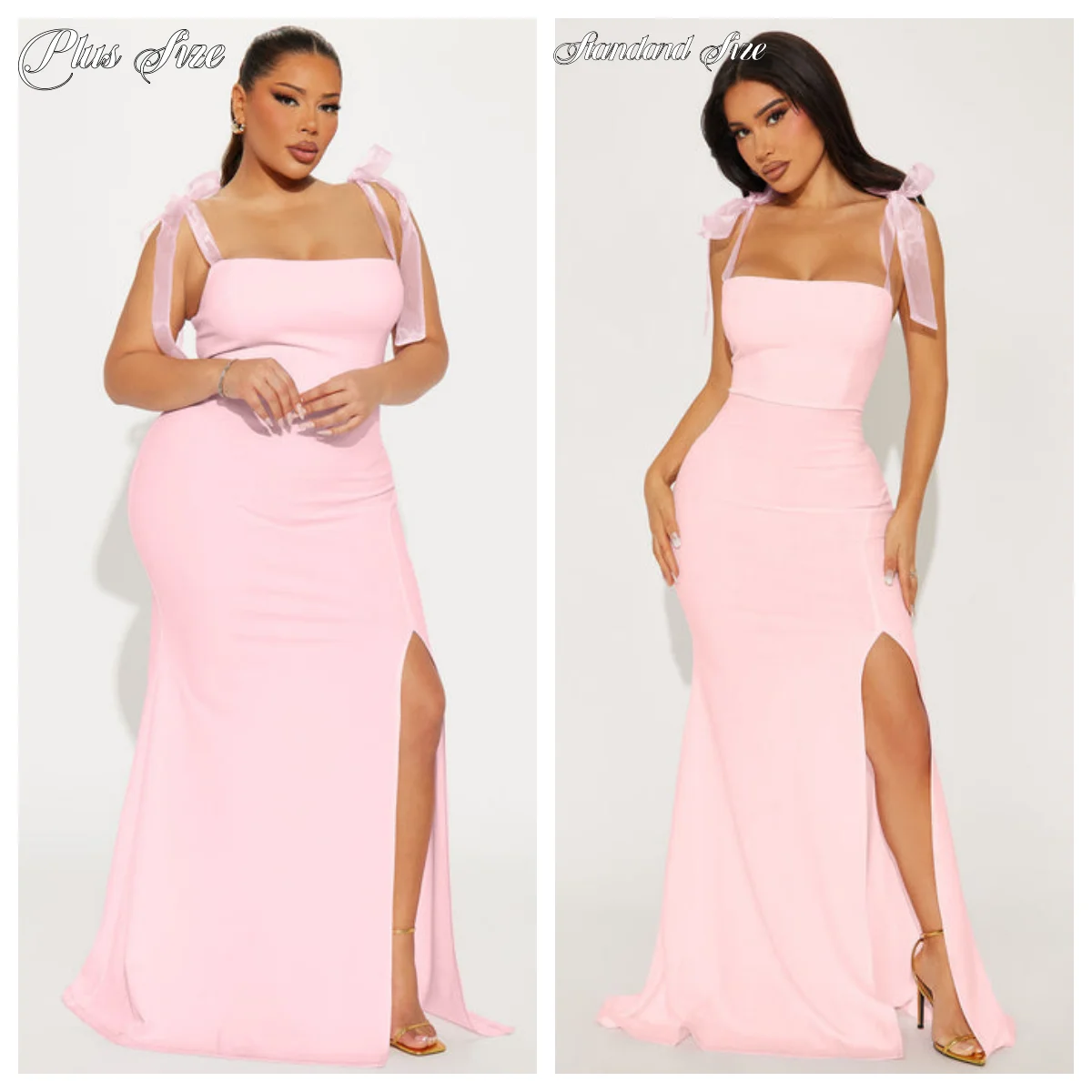 

Plus-Size Women Party Dress Sleeveless Square Neck Backless Sheath Floor Length Bridesmaid Dresses Evening Dress