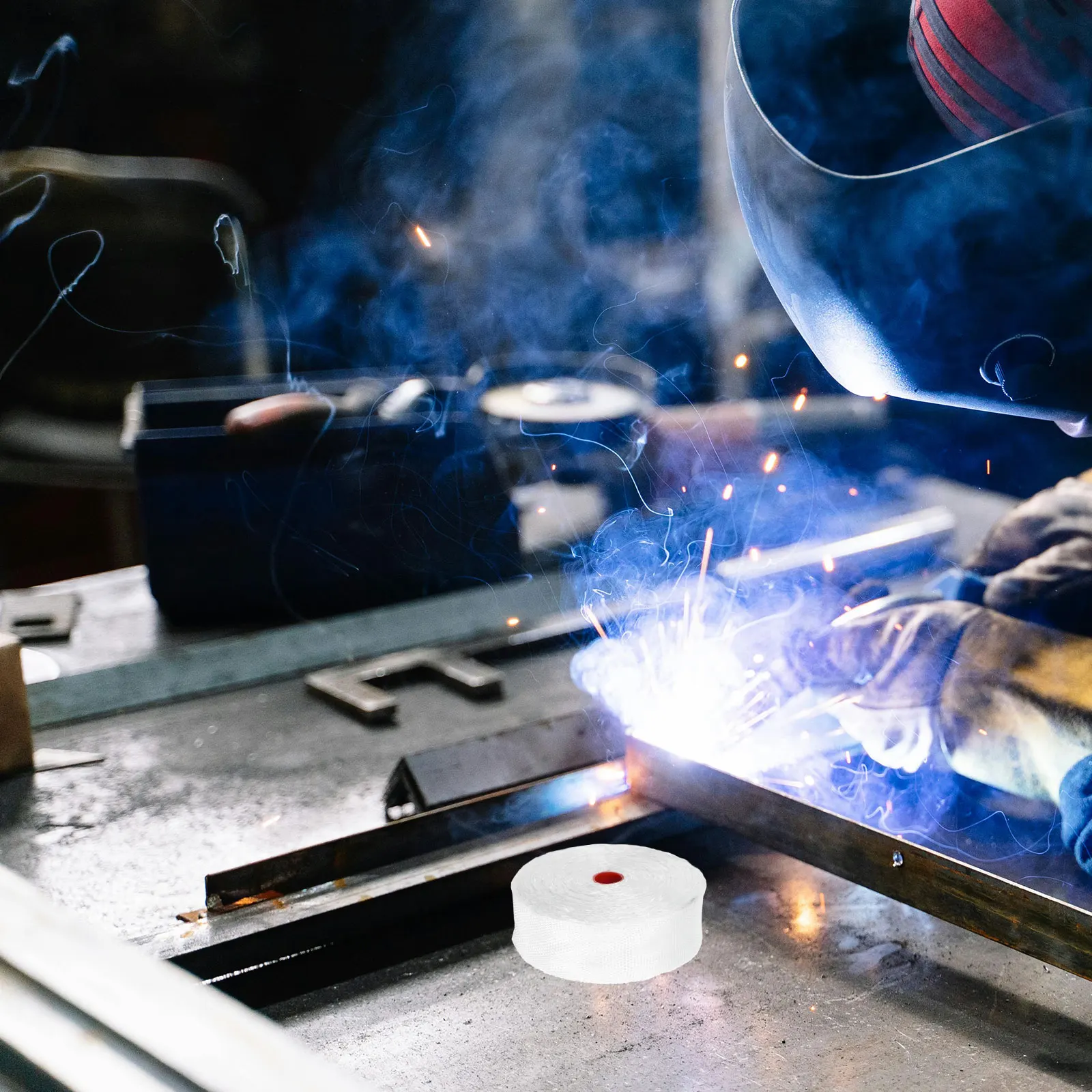 

1 Roll Fiberglass Insulation Wrap Tape Heat Resistant Electrical Insulation High Temperature Welding Machine Protection Plain