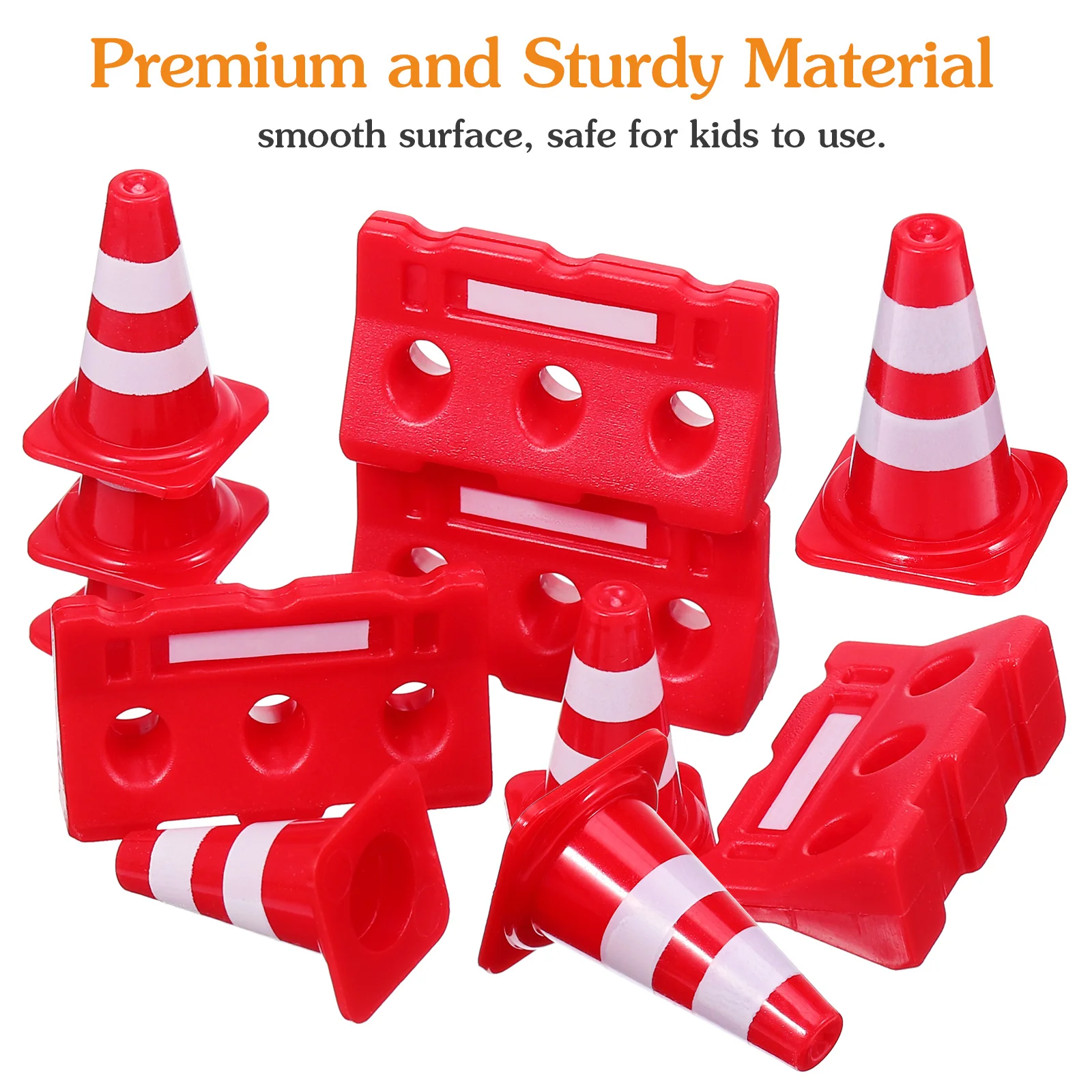 Road Sign Barricade Toy Traffic Signs Playset Light Cones Toys Mini Fence Street for Kids Sports