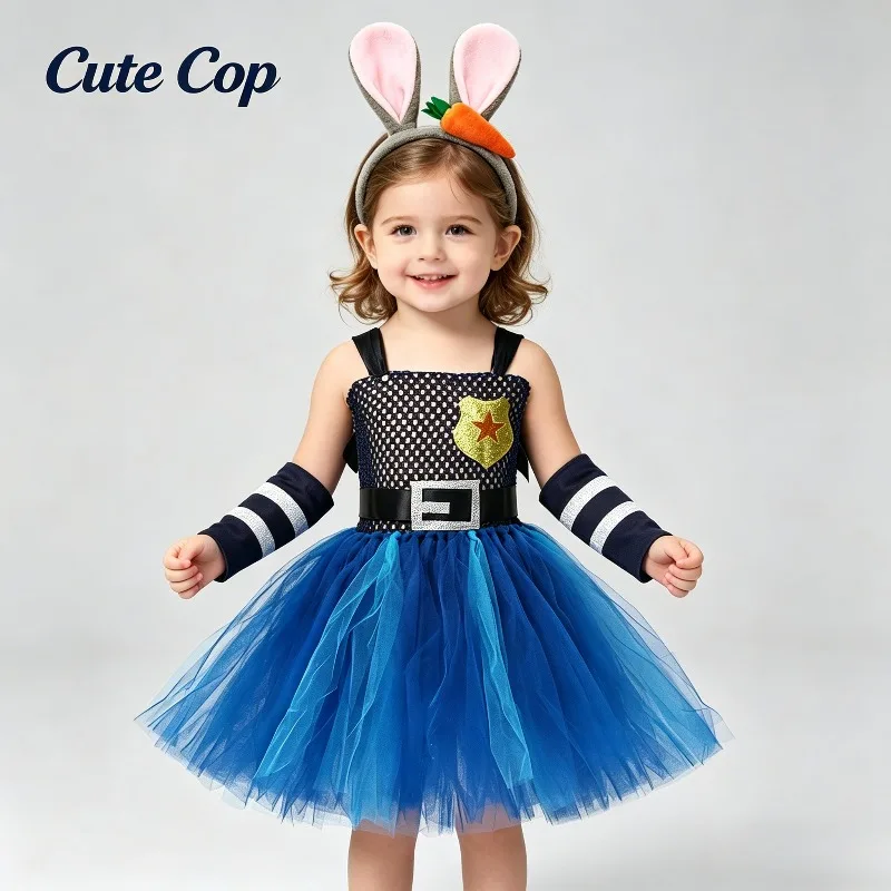 

Rabbit Cosplay Dress Cute Bunny Costume with Ear Tail Soft Halloween Carnival Party Stage Performance Fancy Dress Up Outfit