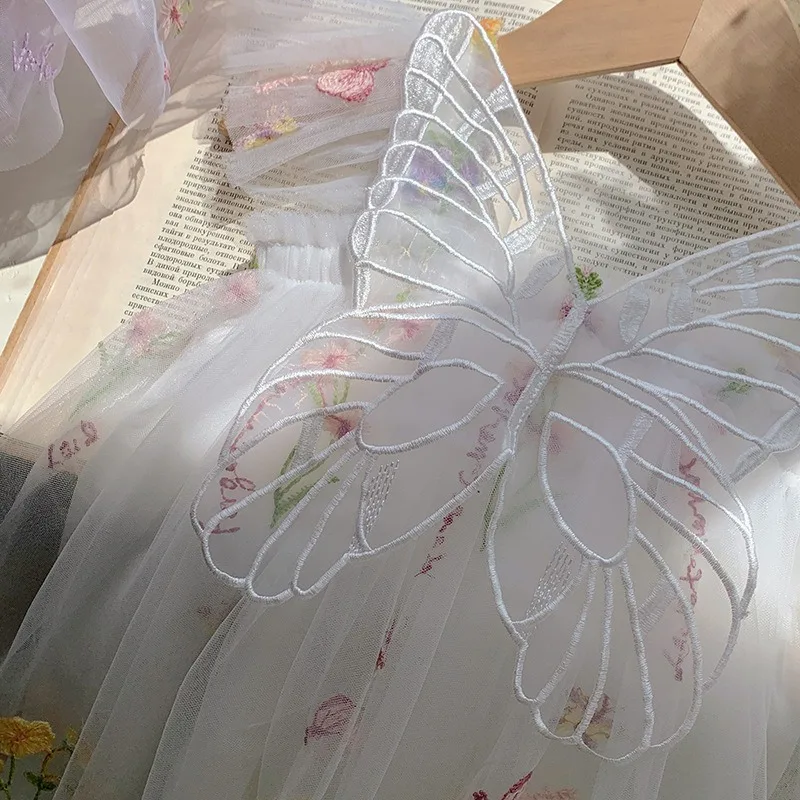 Embroidery Flower Girl Dresses Baby Girl Tutu Dress Angel Birthday Dress Girl Clothes Butterfly Fairy Mesh Tulle Party Dresses