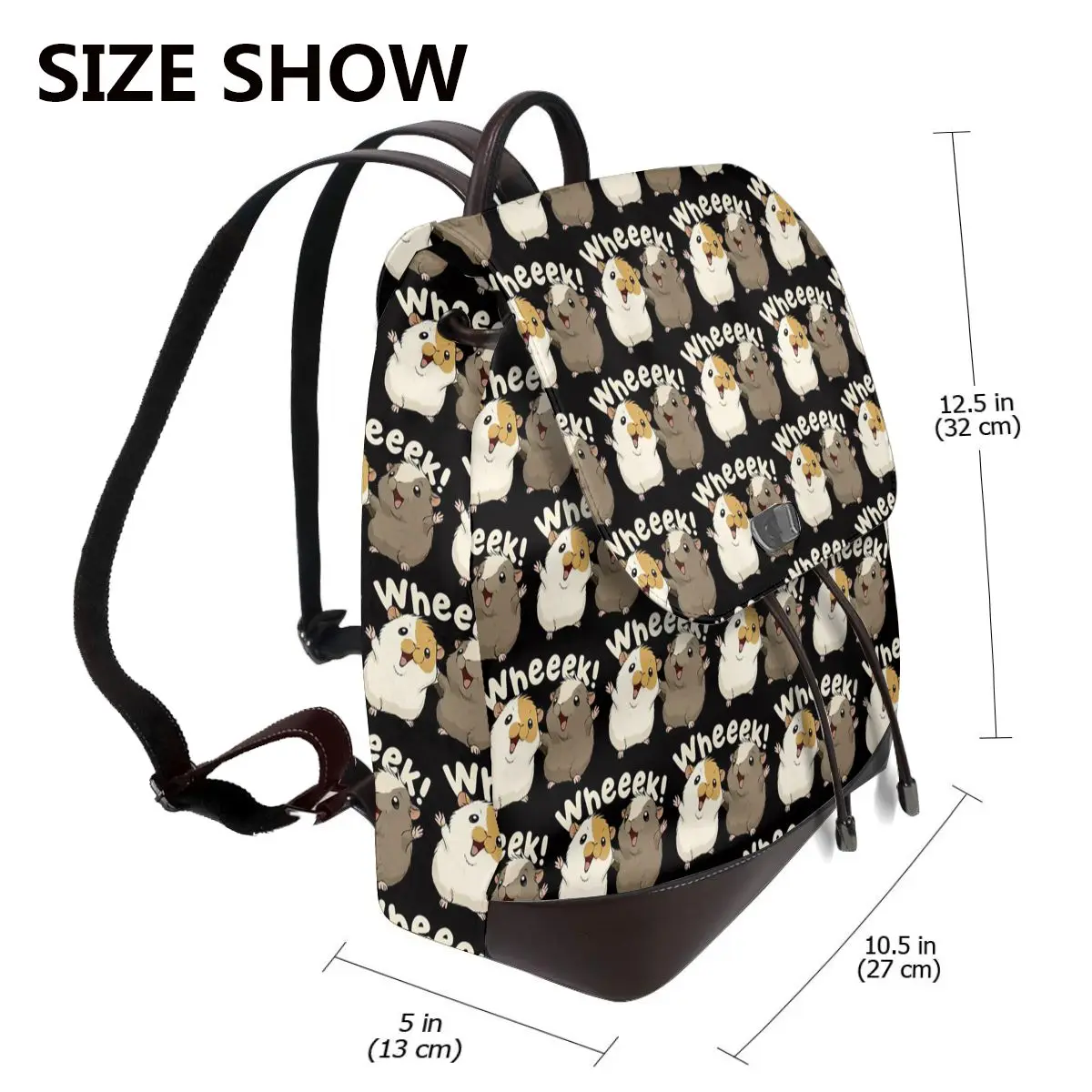 Happy Guinea Pig Bookbag School Student Bags Hiking Travel Daypack for Women Fashion Derma Backpack