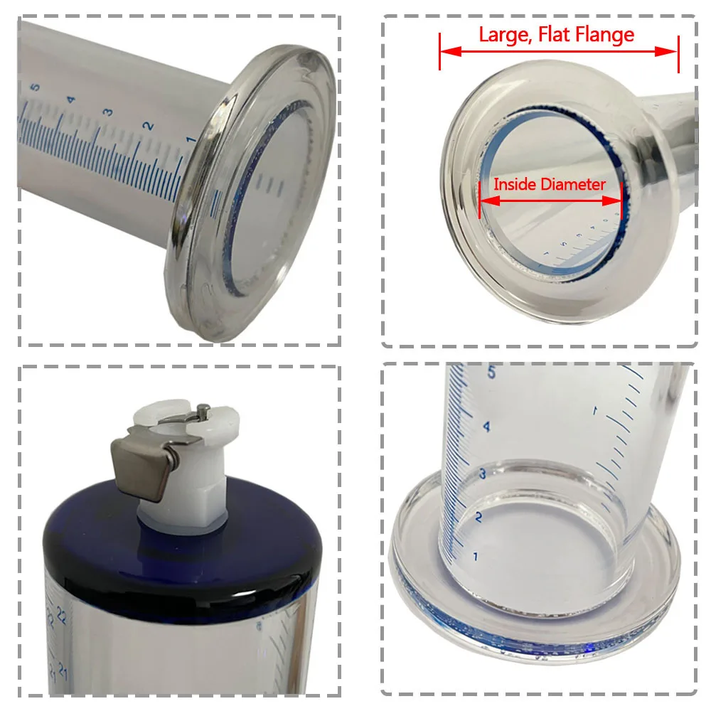 1.5-2.5inch Acrylic Cylinder for Penis Pump Untapered 9Inch w/ Female Valve Enlargement, Penis Bigge Size Vacuum Pump/Manual view 5