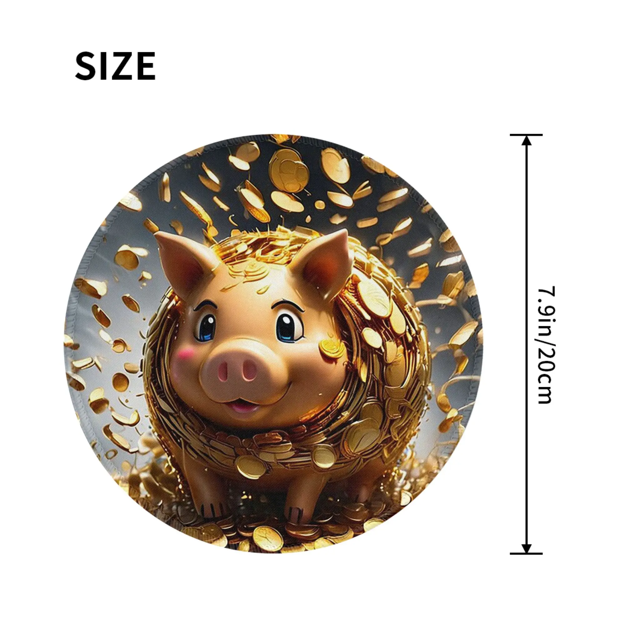 Gold coins flying golden piggybank Mouse Pad Computer Keyboard Mouse Mat Gaming PC Laptop Desk Mat Office Accessories Table Mats