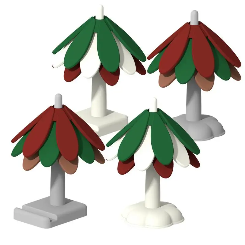 Silicone Trivet Tree Coasters Pot Holders Heat Resistant Table Mat Coasters Tree Table Insulation Mat Multi-Functional Foldable