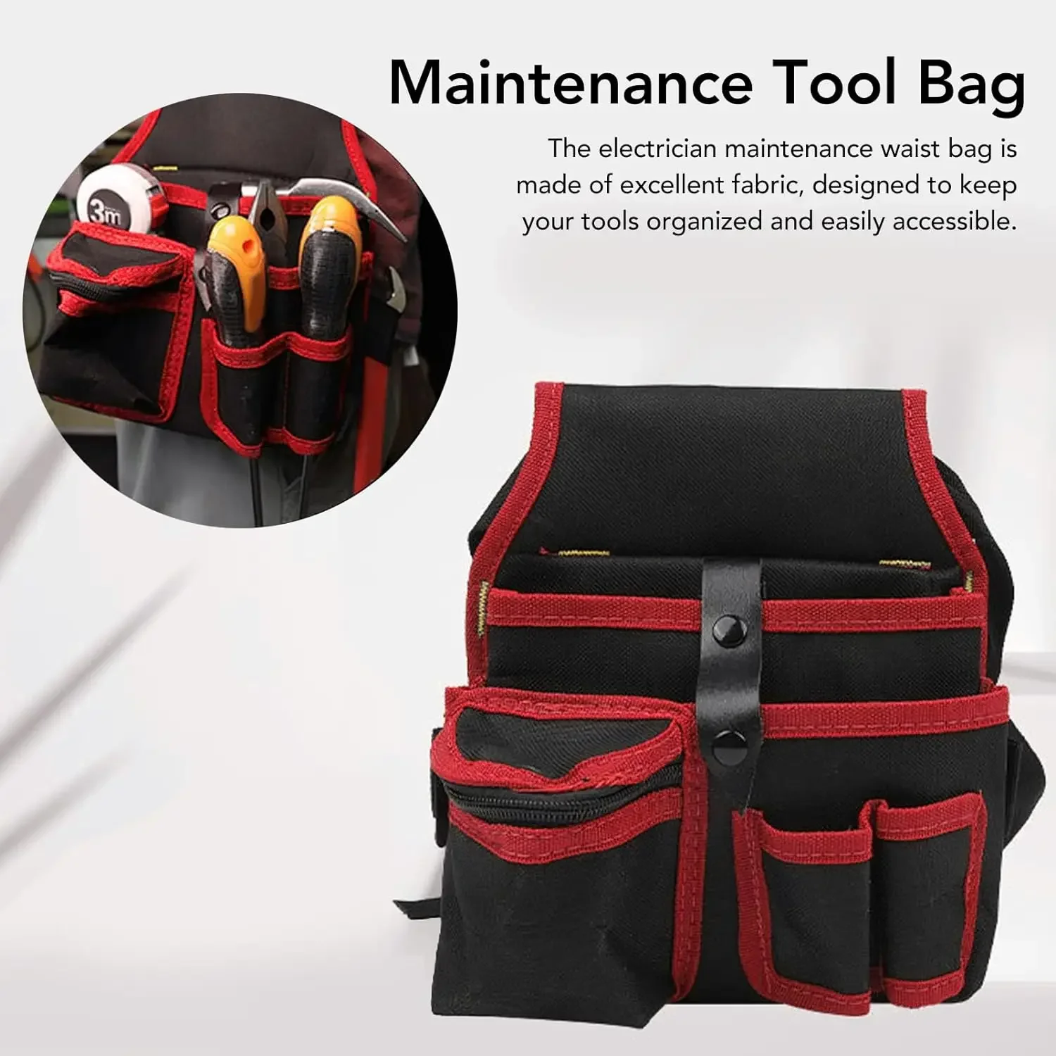 Multi-Function Tool Bag Oxford Cloth Electrician Bag Multi-Pocket Waterproof Anti-Fall Portable Waist Bag Organizers Tool Bag