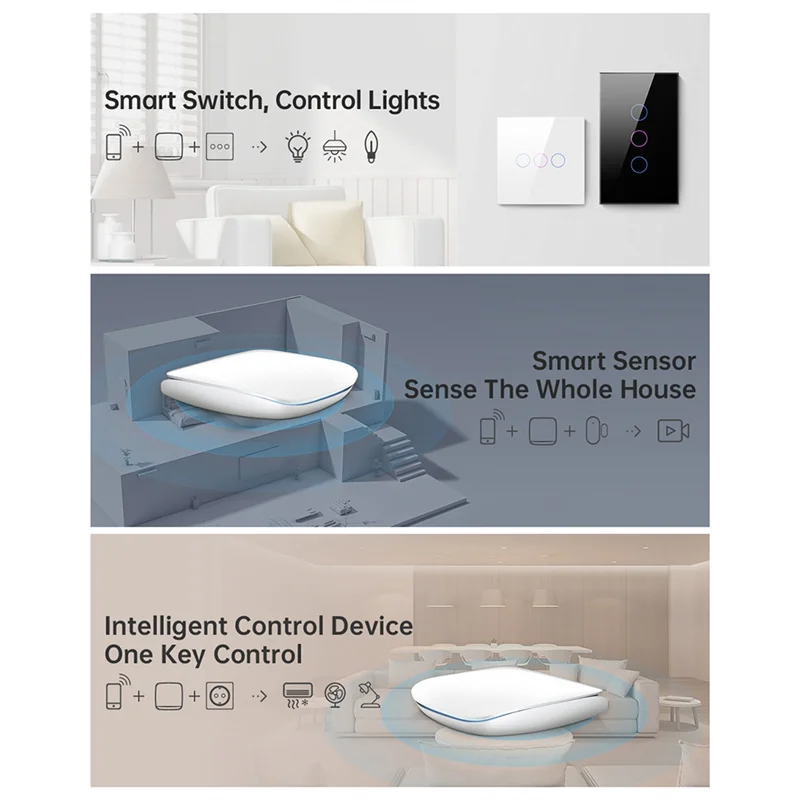 

Hub Multi-Model Smart Home Bridge Wireless Remote Controller Work Fit For Alexa&Google Home-AU47