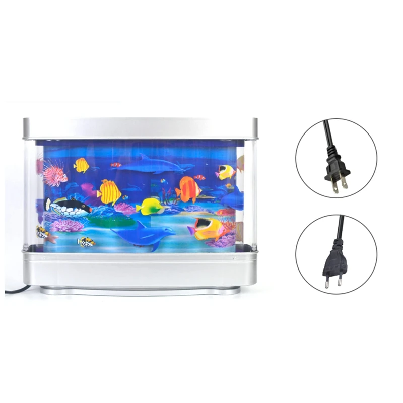 Artificial Tropical Fish Tank Lamp Aquarium Night Light Virtual Ocean Dynamic LED Table Lamp Room Decoration Gift