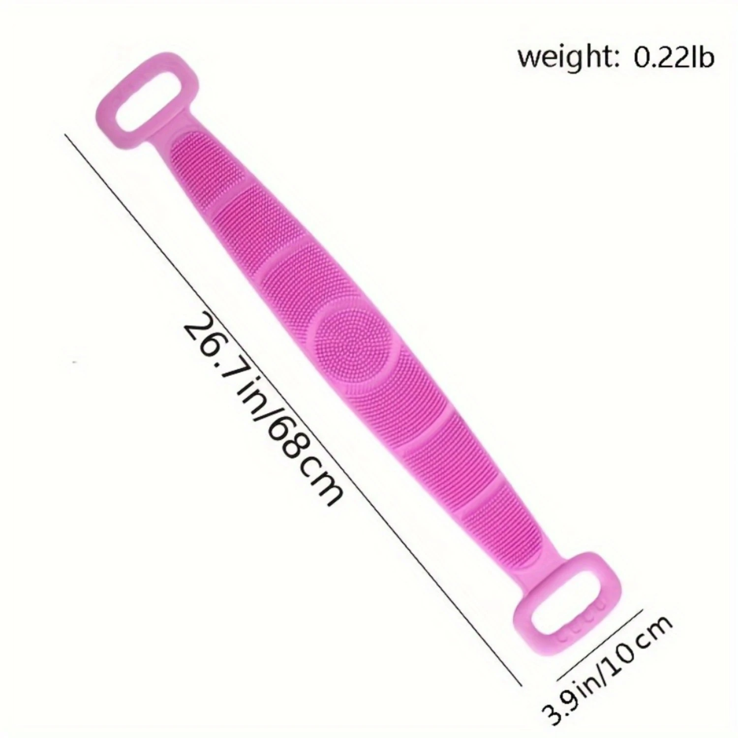Spazzola da bagno per scrubber corpo in silicone, cintura da bagno per spazzola da doccia esfoliante con striscia extra lunga e manico per un facile esfoliante per la schiena