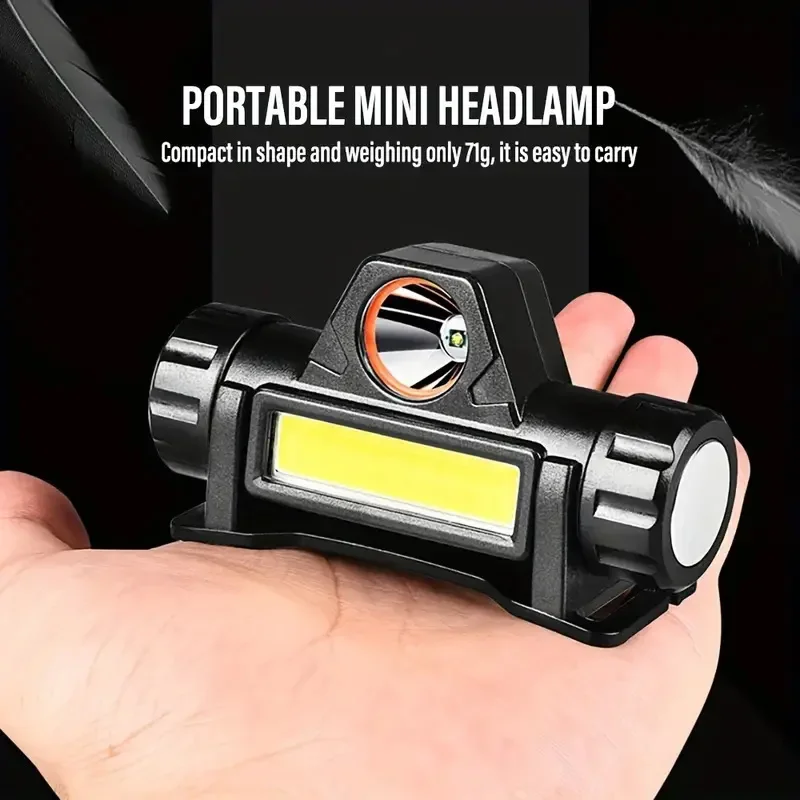 Super Bright LED Headlamp Outdoor Rechargeable XPE Camping Search Light COB Floodlight With Magnet Flashlight For Fishing Hiking