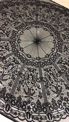 190CM Round Circle Lace Skirt Fabric Material Black, Off White 1 Piece