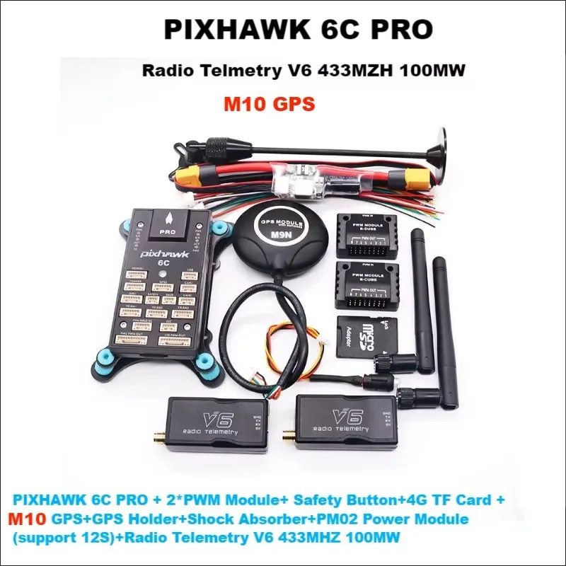 PixHawk 6C PRO FMUV6C Ardupilot PX4 32-Bit-Flugsteuerung Autopilot mit 4G SD-Sicherheit Eingebauter Summer Copter Plane Rover Boat
