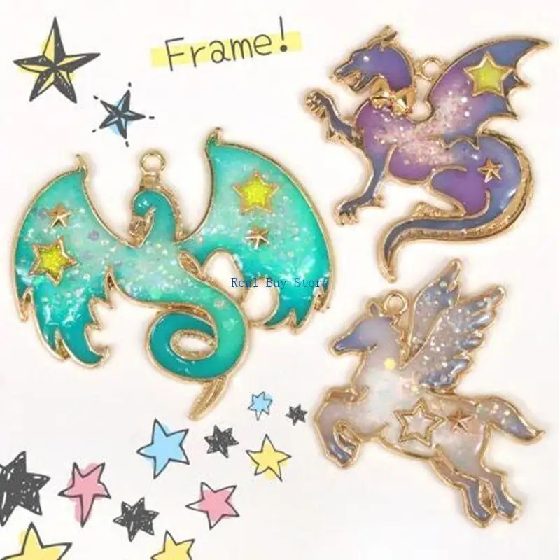 

U13D 3 шт. DIY Дракон Лошадь Рамка Форма Эпоксидная Силиконовая Форма Игрушки для Детей Ручной Работы