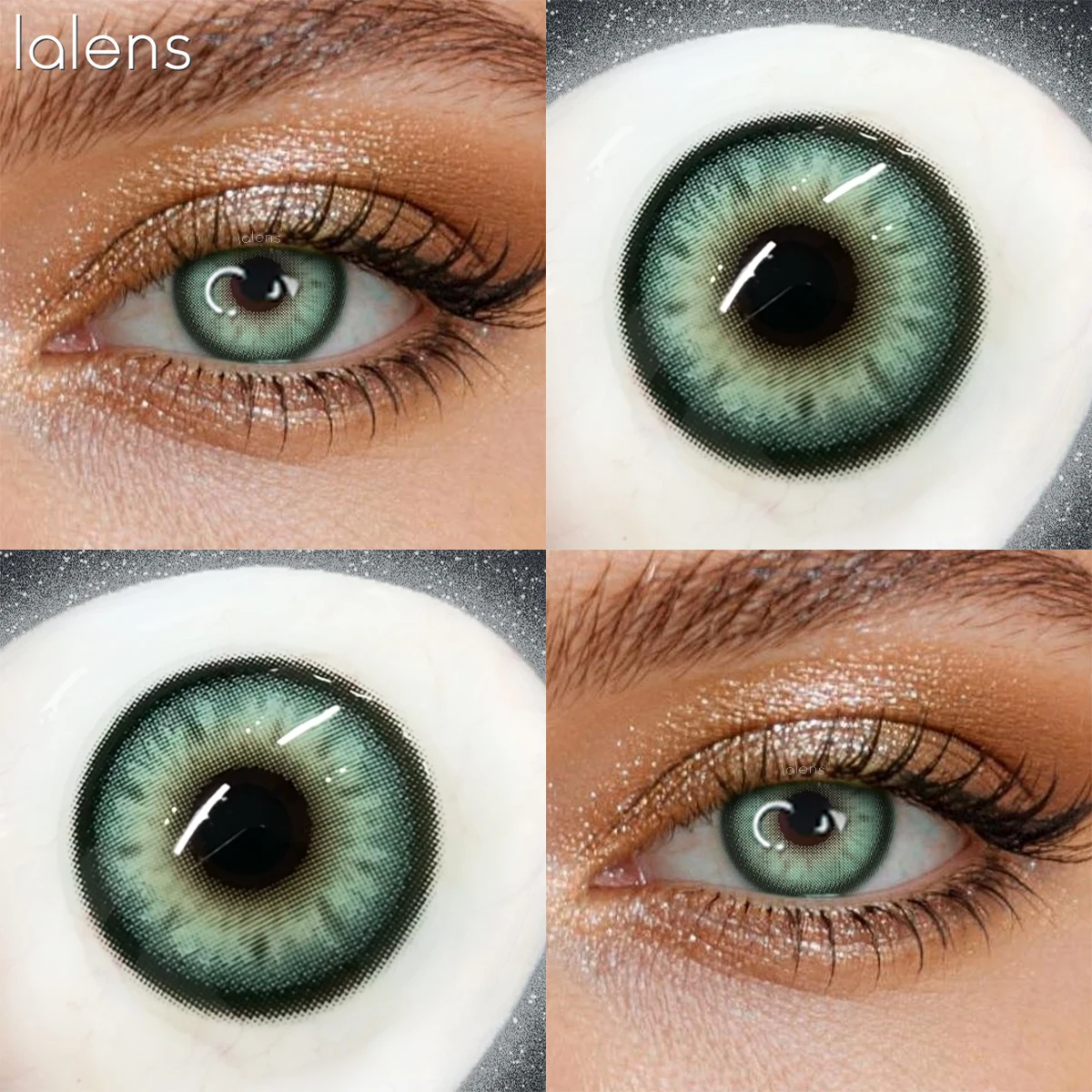 VISUASHOW natürliche schwarze farbige Kontaktlinsen 1 Paar 14,2 mm halbjährig weich für tägliches Augen Make-up – Detail 14