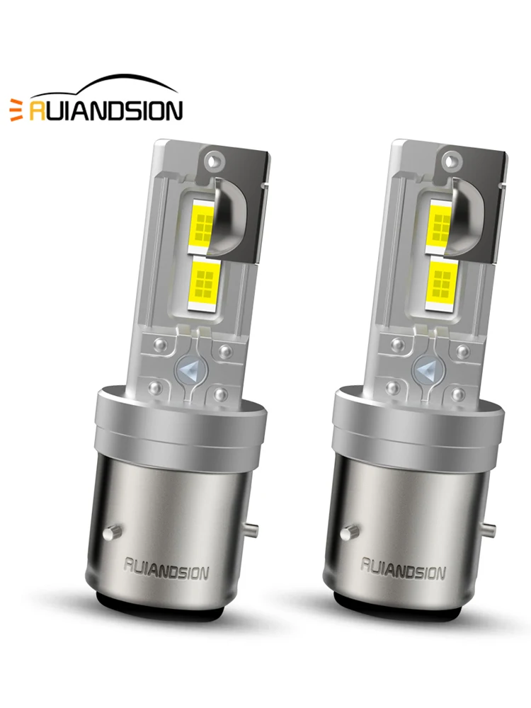 Ampoules de phare LED BA20D 6000K 4000LM, Kit de feux antibrouillard super lumineux BA21D H6 12-18V, éclairage de moto étanche IP65, 2 pièces