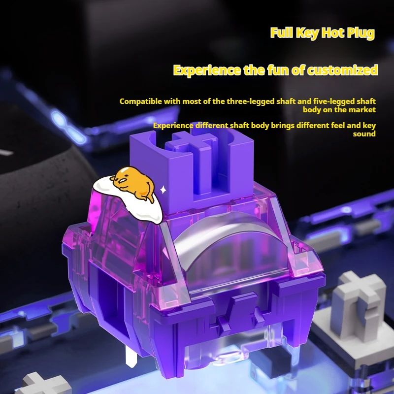 5108b Plus Brother Co Branded Mechanical Keyboard  Thri Mode108 Keys Hot Swappable Moa Keycaps Brain Peripherals Ergonomics