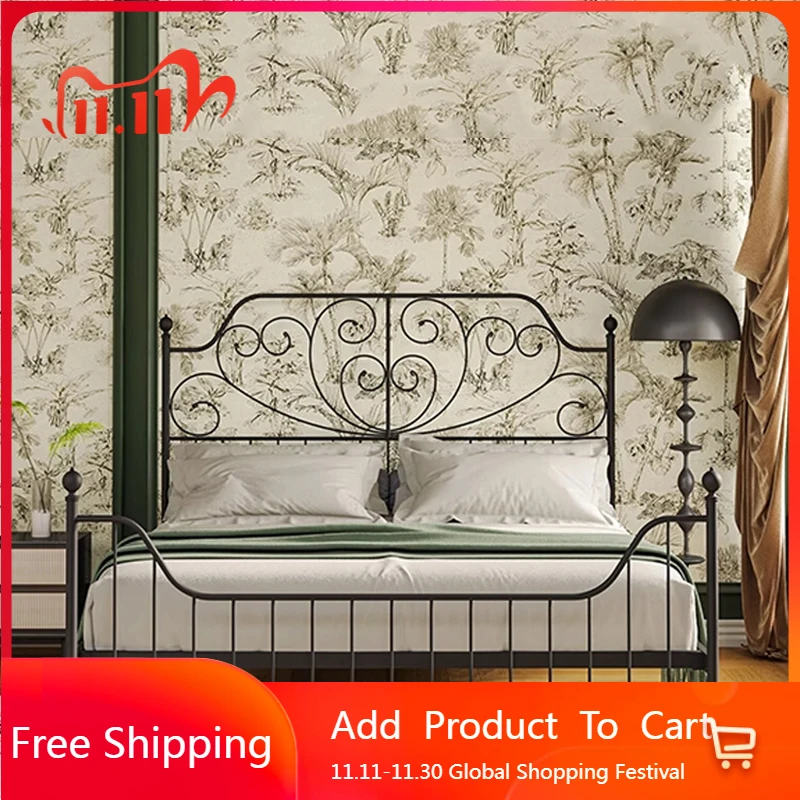 

Beauty European Bed Metal Girls Design Double Queen Luxury Bed Sleeping Platform Princess Letto Matrimoniale Trendy Furniture