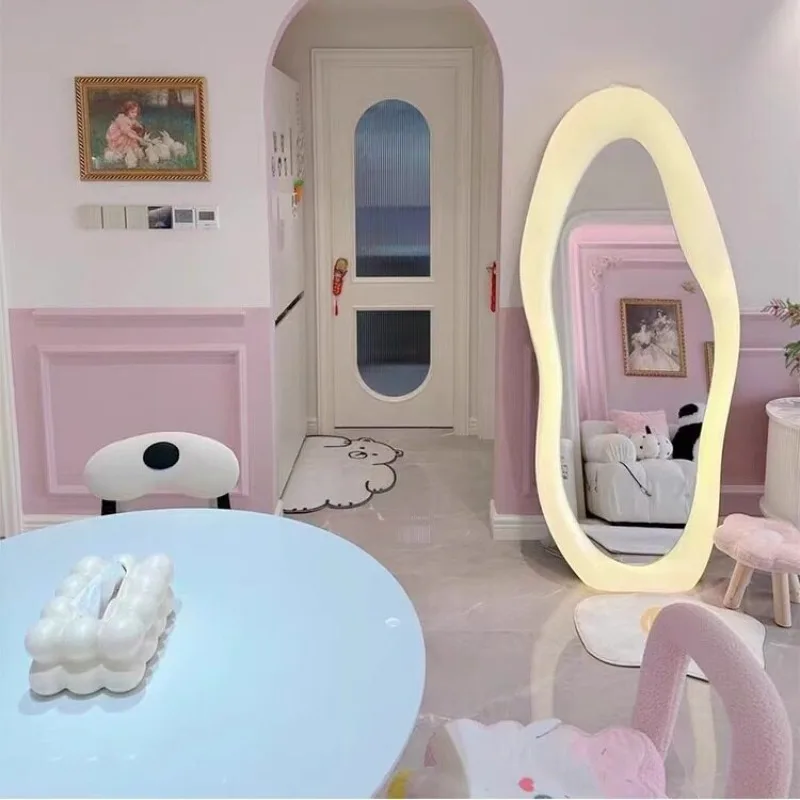 Jz-4 Cloud Full Body Mirror  Mango  Irregular Full-length Mirror Enigma Wall-mounted Floor-to-ceiling Mirror