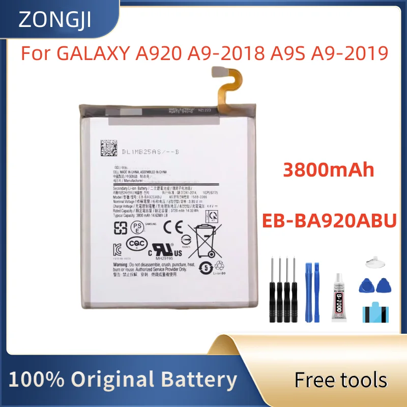 

Новый аккумулятор EB-BA920ABU 3800 мАч для GALAXY A920 A9-2018 A9S A9-2019 аккумулятор для телефона + бесплатные инструменты
