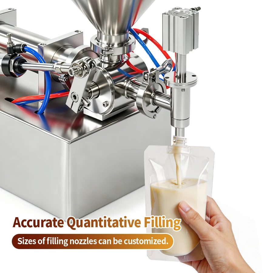 Food Grade Stainless Steel Liquid Paste Filling Machine 3-200ml Semi Automatic Pneumatic Filler With 30L Hopper