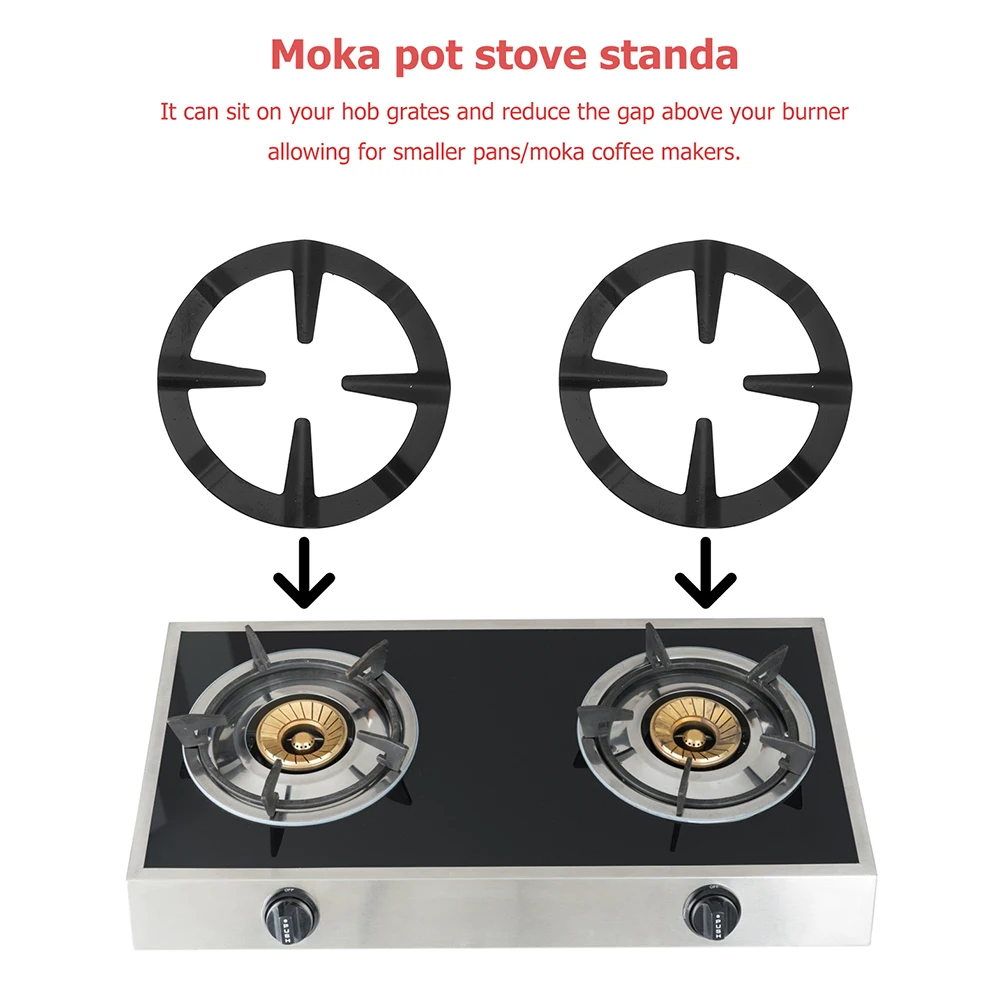 

3 Pcs Coffee Pot Stand Cast Iron Wok Ring Round Pan Support for Gas Hob Range Burner Rings Kitchen