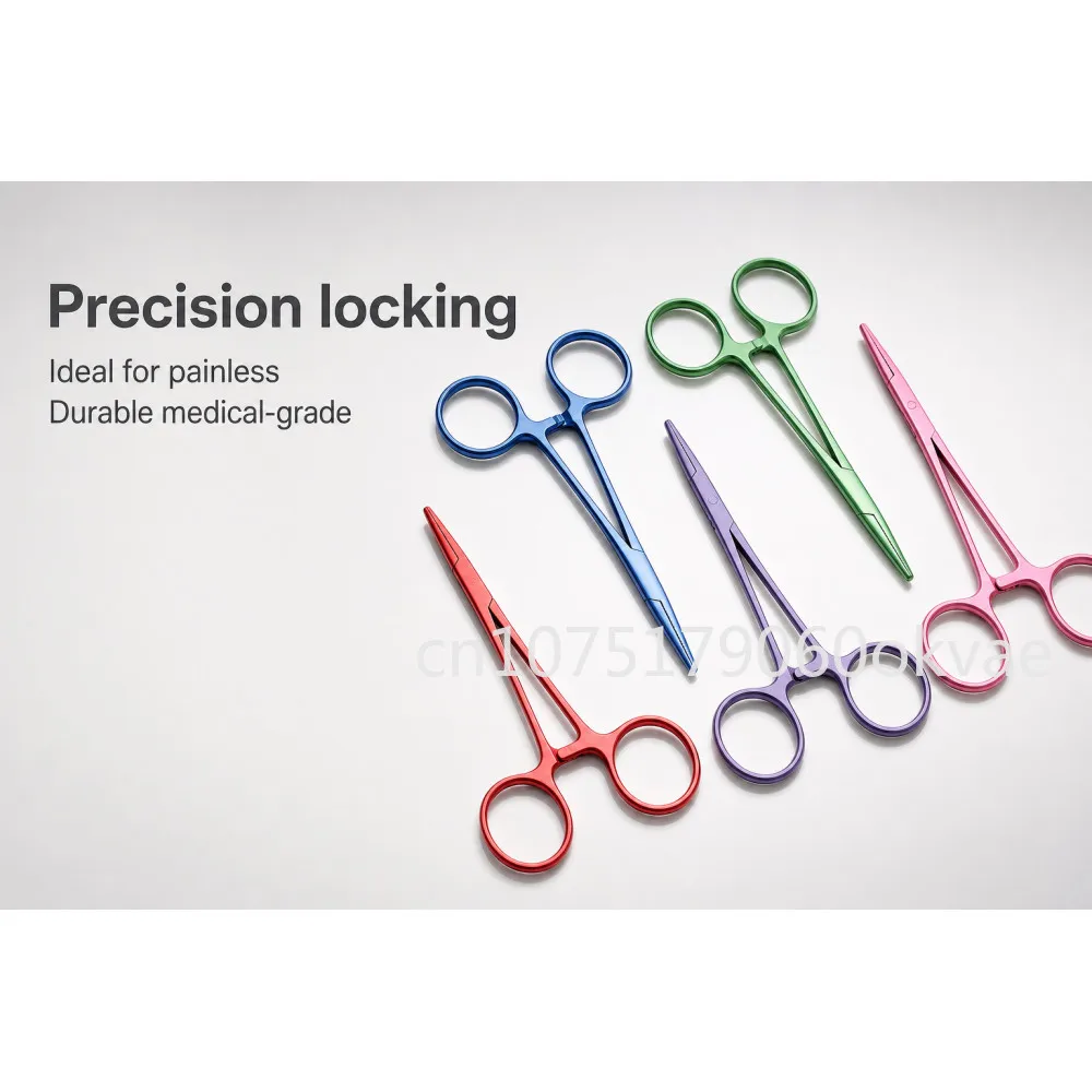 Professional Pet Ear Hair Plucker Hemostat Forceps Stainless Steel Locking Surgical Clamp for Dog Cat Grooming and First Aid