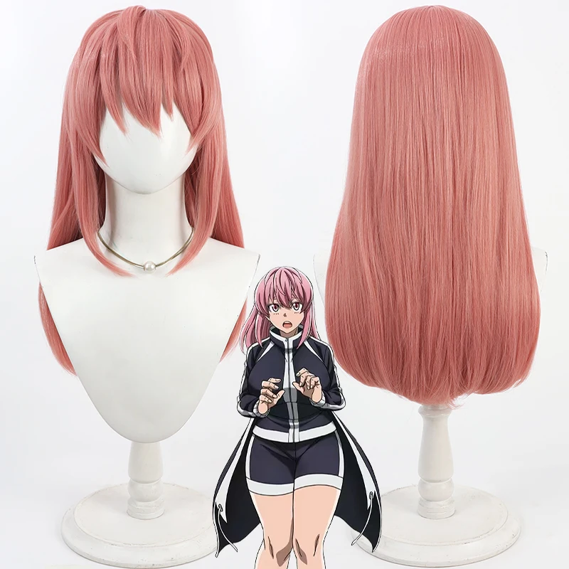 

Tougen Anki Homare Byobugaura Cosplay Wig 70cm Long Straight Pink Heat Resistant Synthetic Hair