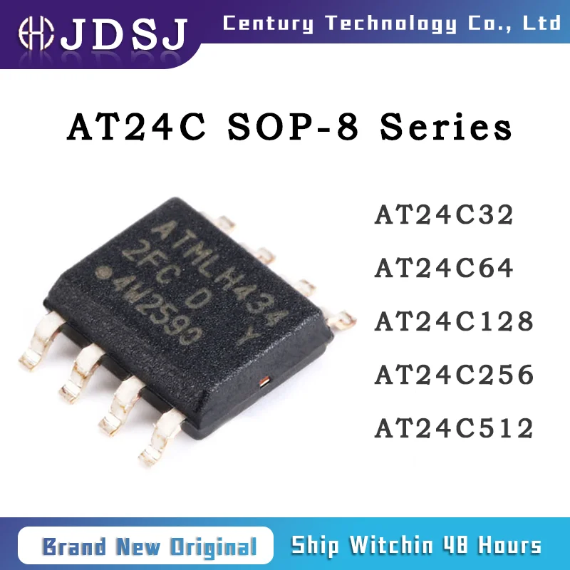 10PCS AT24C32 AT24C64 AT24C128 AT24C256 AT24C512 SOP8 Brand New Original Chip