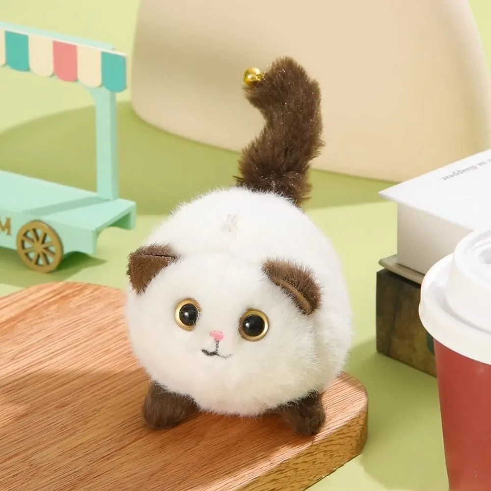 Peluche Giocattolo a carica Simulazione Gattino Peluche Gatto Portachiavi Peluche Giocattolo di decompressione Zaino Ciondolo Scuole Coda Bambola Regali per bambini
