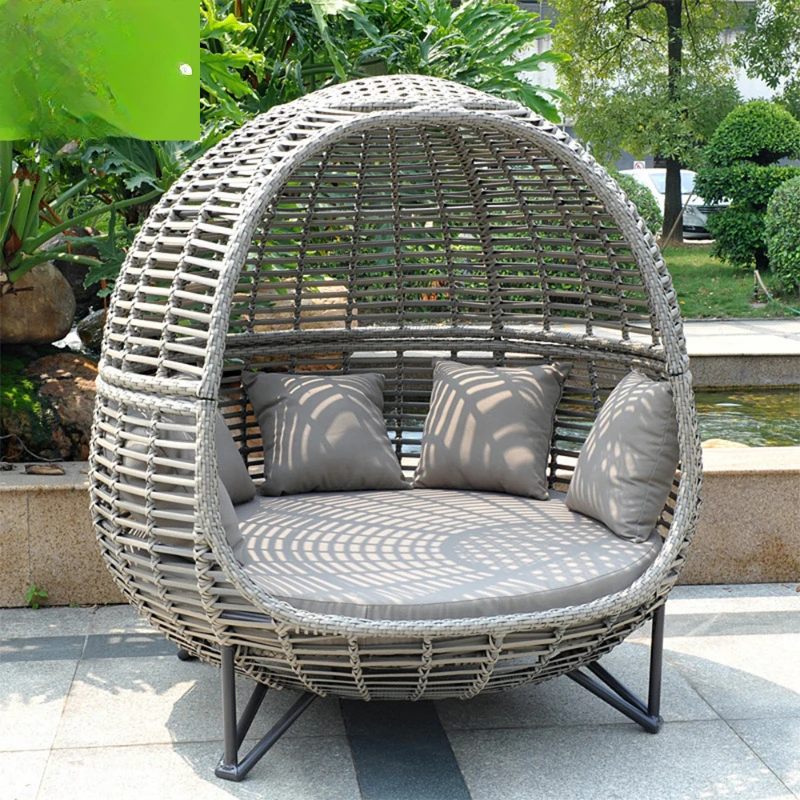 Modern Rattan Lounge Chair Aluminum Pool Sunbed Outdoor Daybed Rattan Garden Sun Lounger Wicker Day Bed For Sale