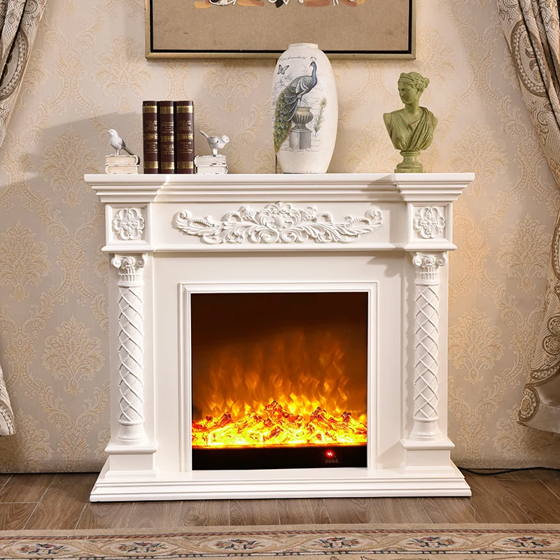 1.2/1.5/1.8/2.2m American fireplace decorative cabinet European villa living room simulation fire heating retro wall.