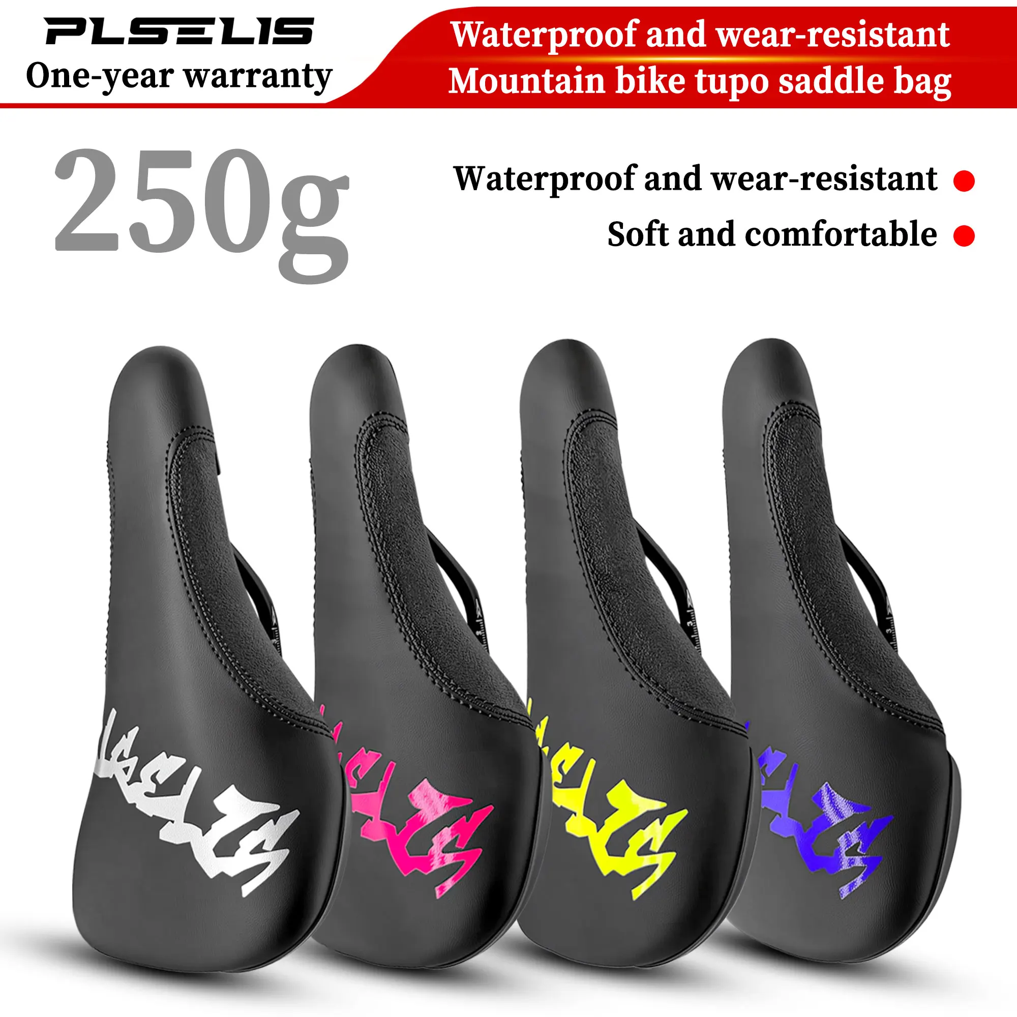 Plselis Mountain Bike Saddle Bag Waterproof and Durable Ultra-Soft Shock-Absorbing Earth Slope Mountain Bike Saddle 250g