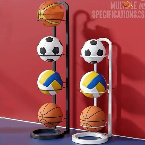 Imagen 2 del producto Estante de almacenamiento de baloncesto para interiores, cesta de almacenamiento de fútbol, estante colocado, soporte de voleibol para jardín de infantes, espacio